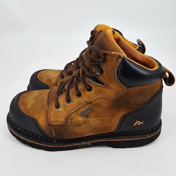 Ridgecut Toughwear Mens Brown Leather 6” Steel Toe Work Boots Size 9.5 M - Picture 3 of 12